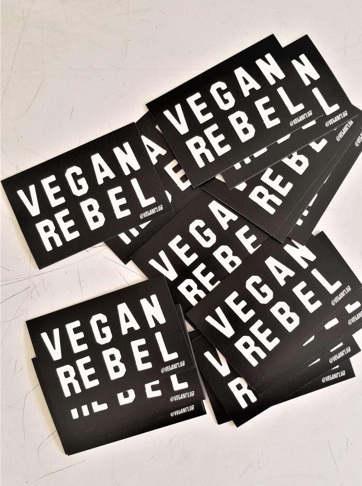 SOLD OUT - 12 Small Vegan Rebel Stickers
