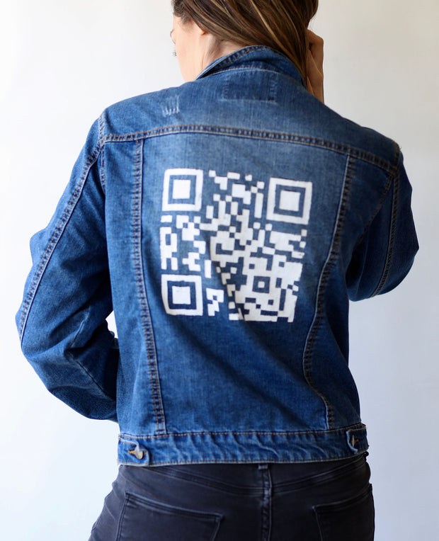 QR Code Jean Jacket (Actual Size of Hen Cage)