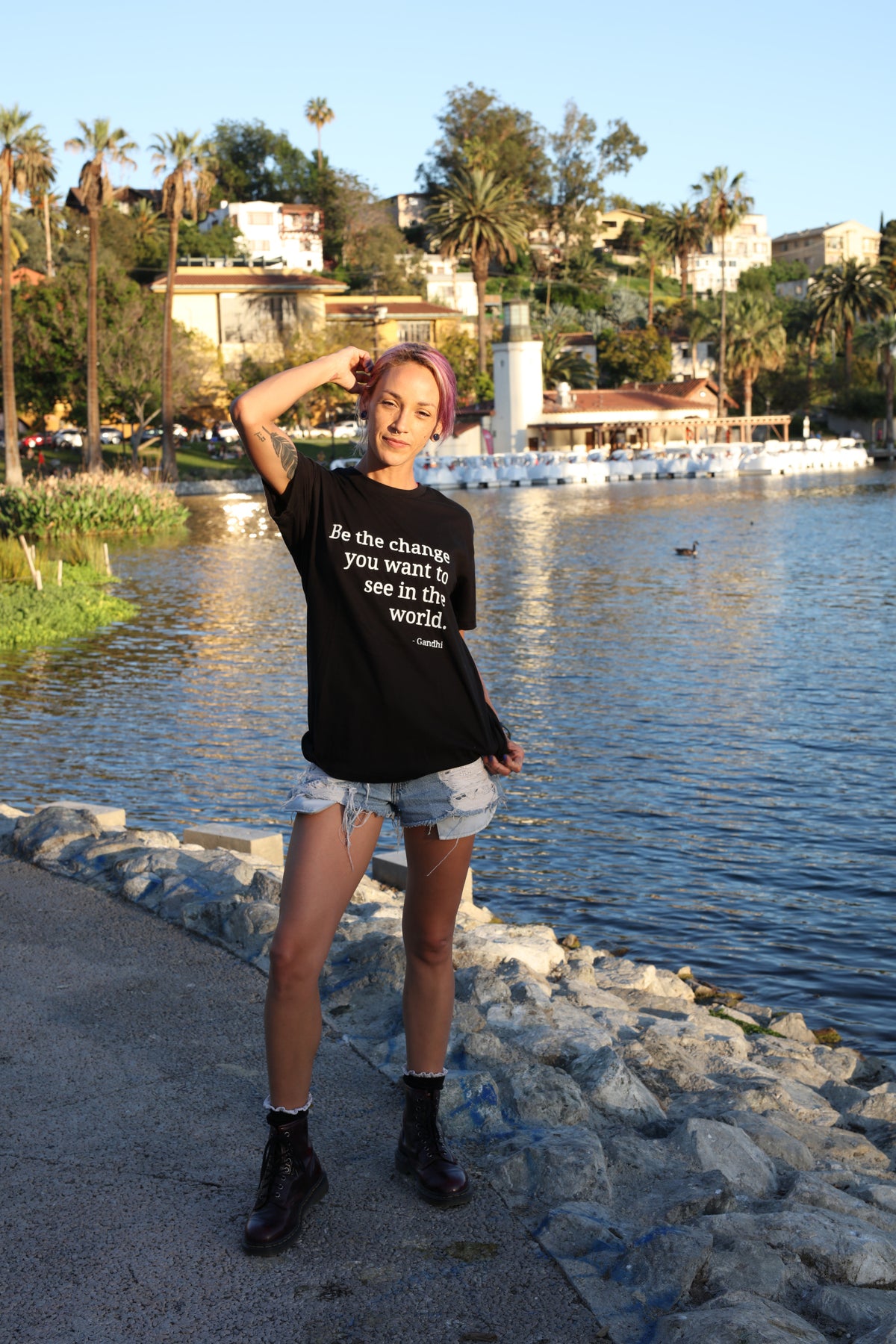 "Be the change you want to see in this world". Gandhi T-shirt