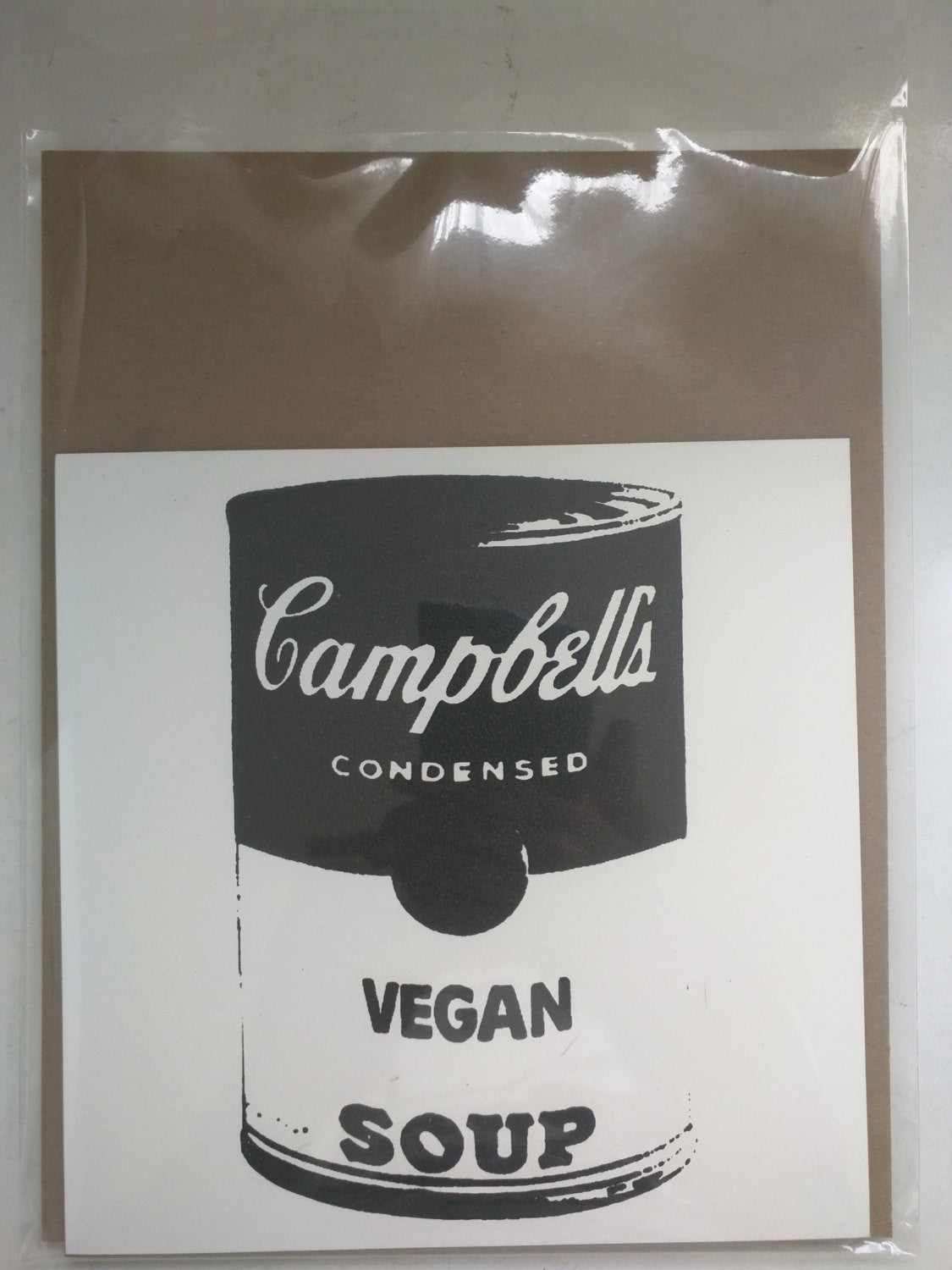 Limited Edition 1 of 150 Original Artwork "Vegan Soup" inspired by Andy Warhol Signed on back L3f0u 8x8
