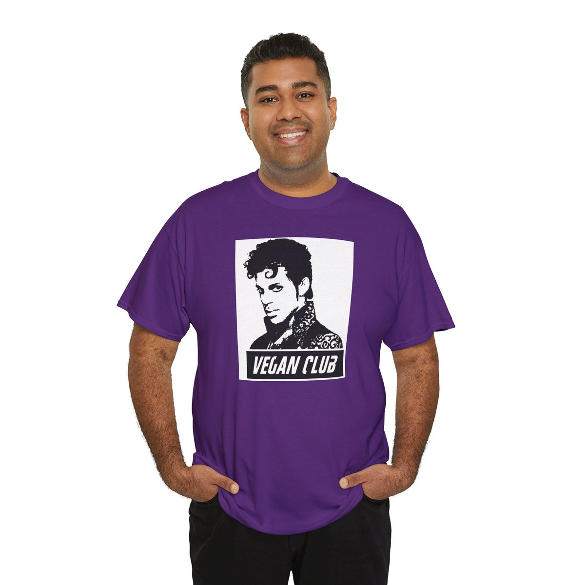 Vegan Club T-shirt Featuring Prince - Unisex Heavy Cotton Tee