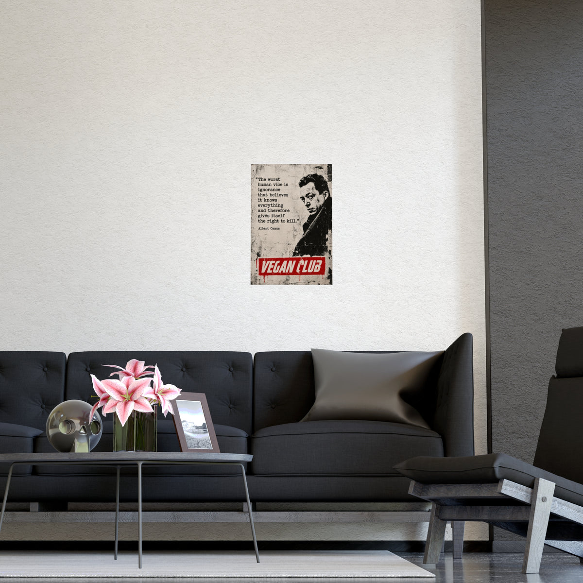 Vegan Club Poster - Albert Camus / Ignorance that kills