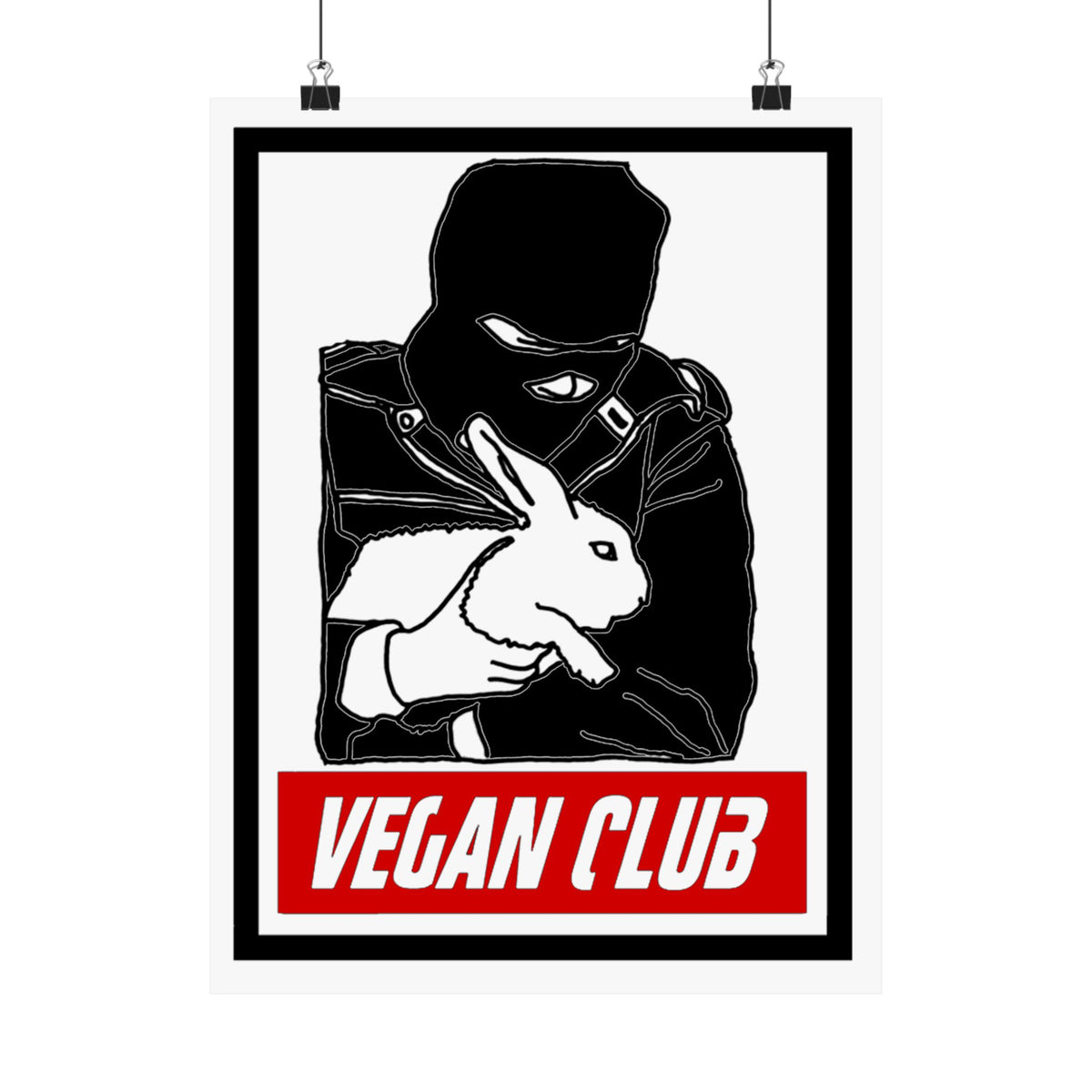 NewsPrint Poster Vegan Club feat. ALF Rabbit Rescue Animal Liberation Front