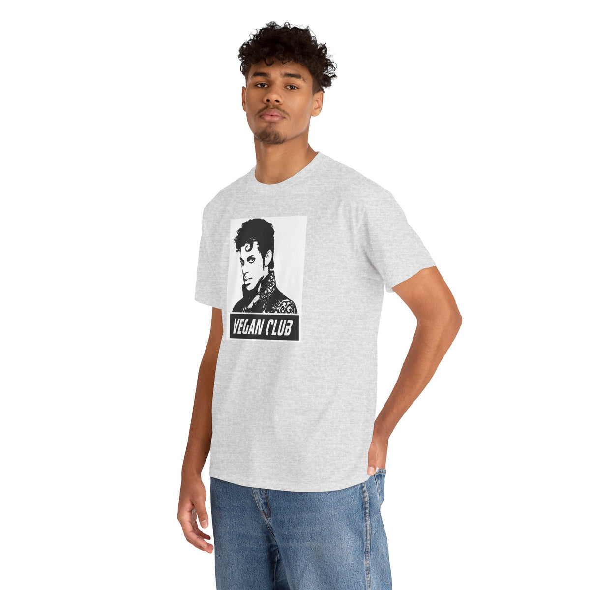 Vegan Club T-shirt Featuring Prince - Unisex Heavy Cotton Tee