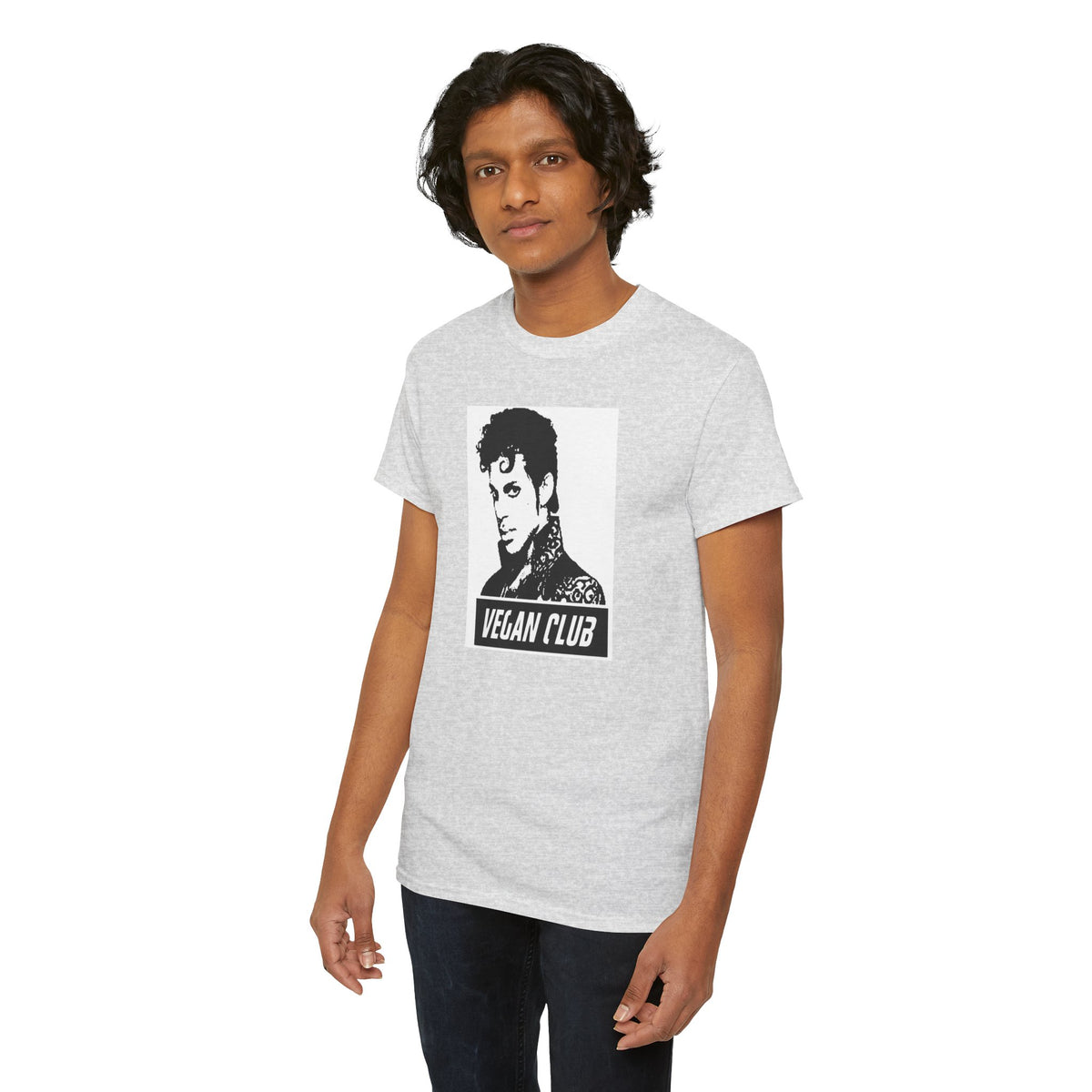 Vegan Club T-shirt Featuring Prince - Unisex Heavy Cotton Tee