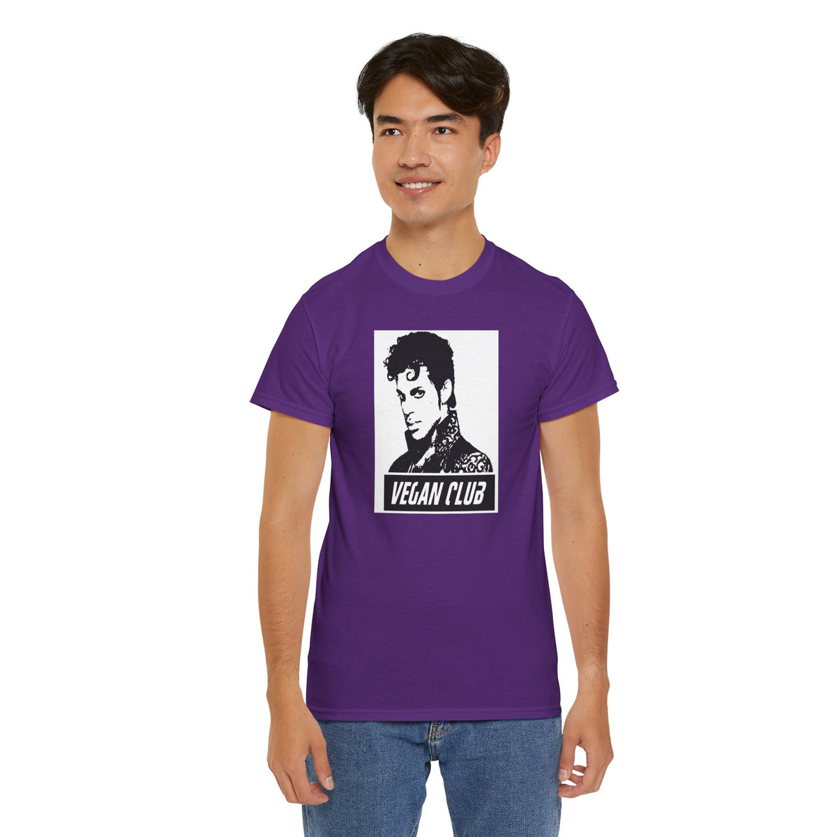 Vegan Club T-shirt Featuring Prince - Unisex Heavy Cotton Tee