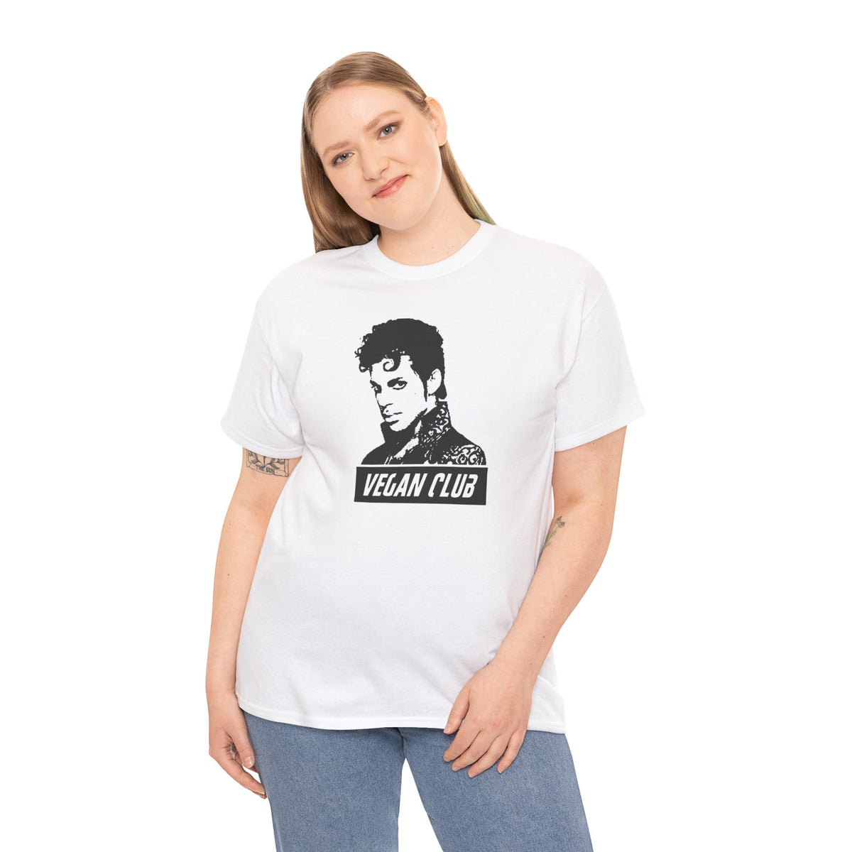 Vegan Club T-shirt Featuring Prince - Unisex Heavy Cotton Tee