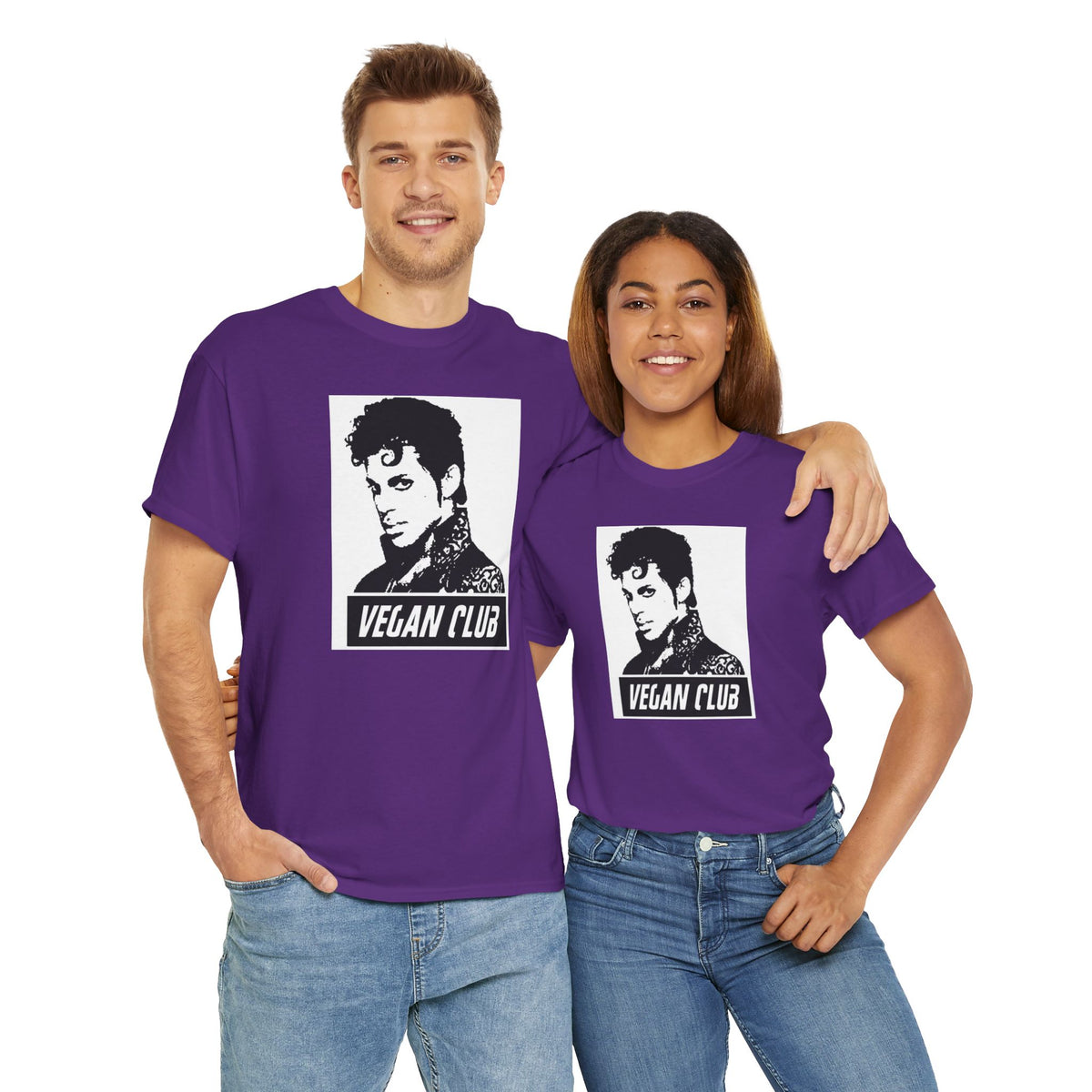 Vegan Club T-shirt Featuring Prince - Unisex Heavy Cotton Tee