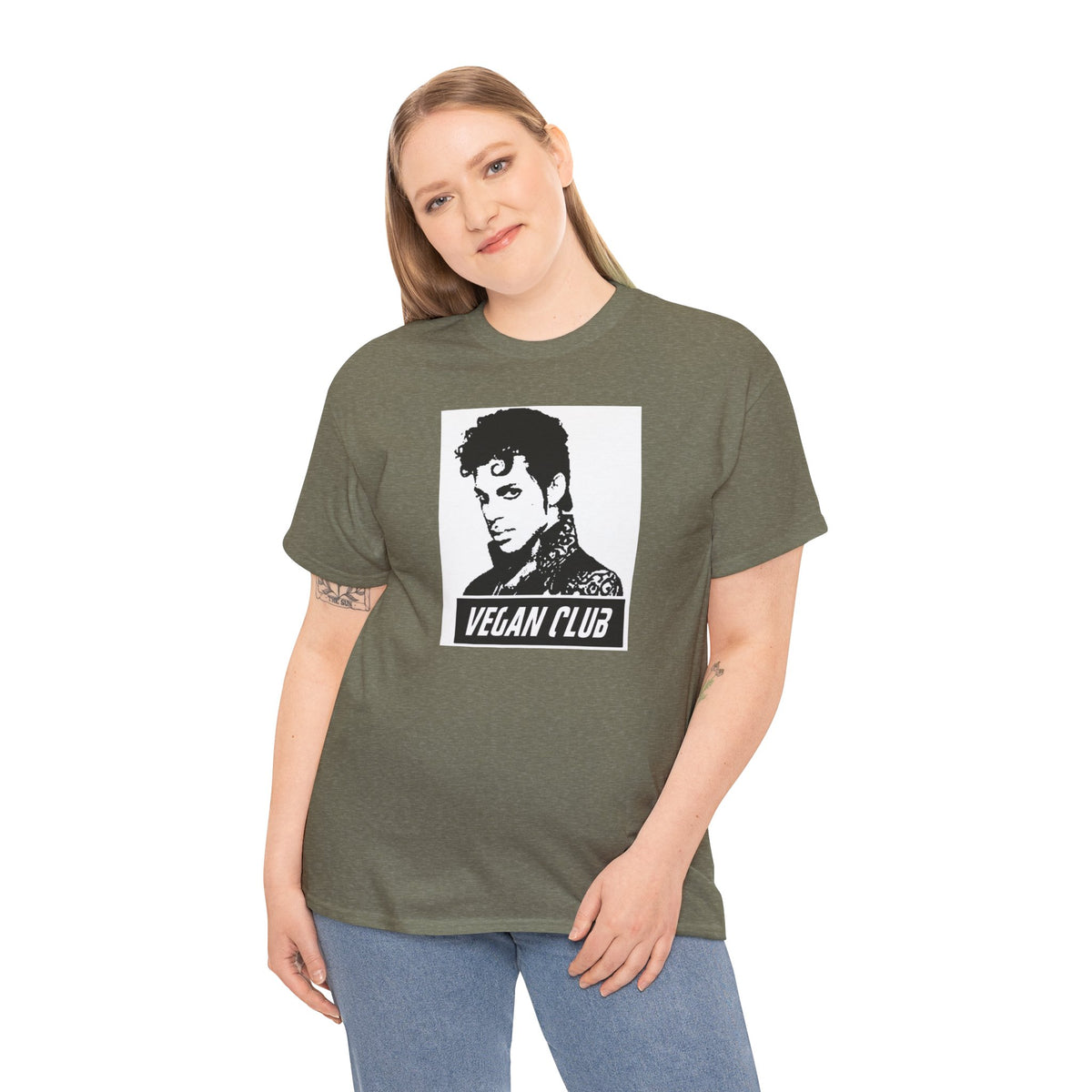 Vegan Club T-shirt Featuring Prince - Unisex Heavy Cotton Tee