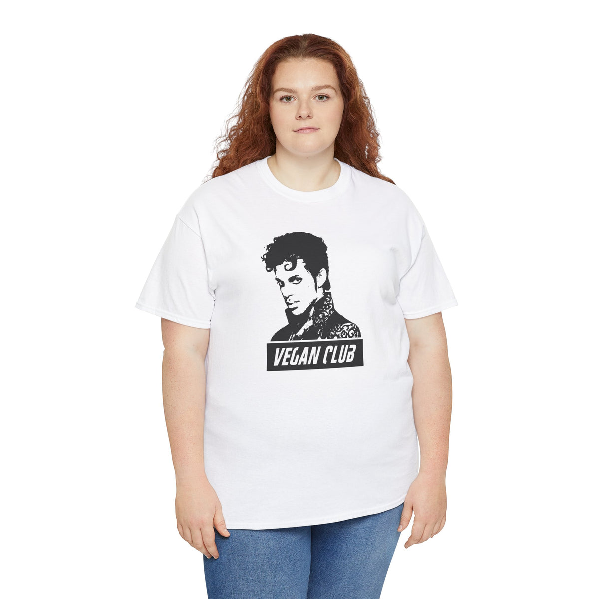 Vegan Club T-shirt Featuring Prince - Unisex Heavy Cotton Tee