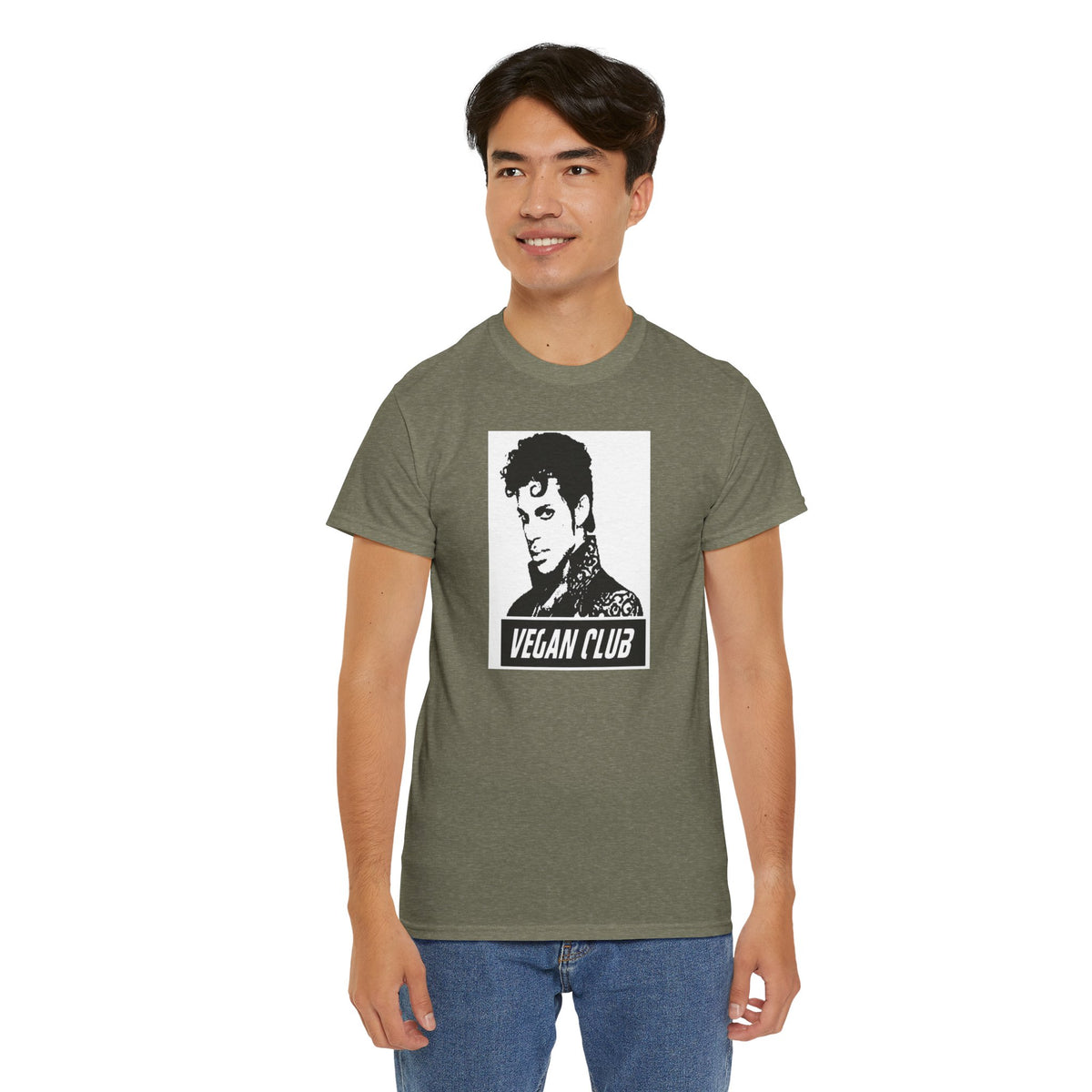 Vegan Club T-shirt Featuring Prince - Unisex Heavy Cotton Tee