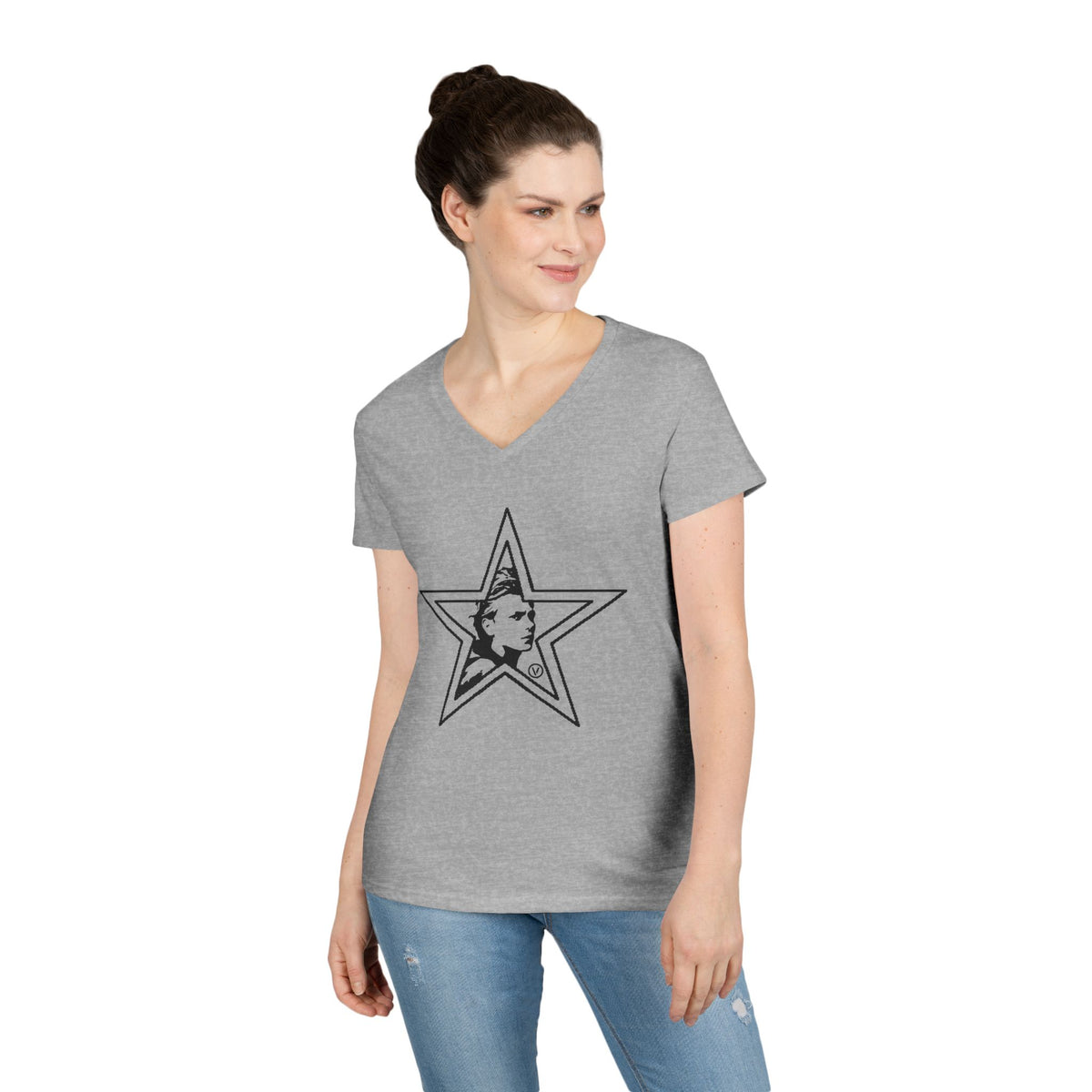 River Phoenix Vegan Star V-Neck T-Shirt for Women