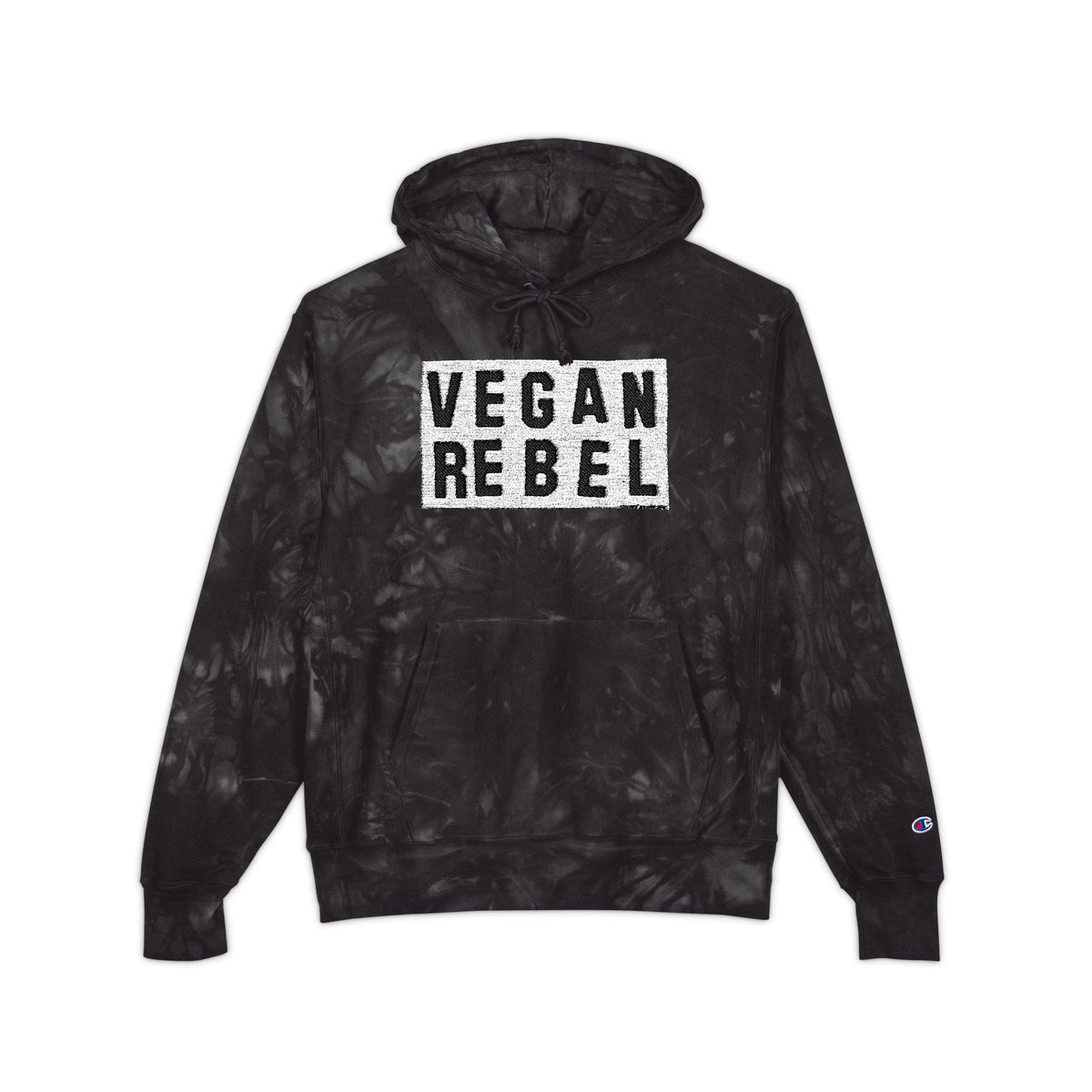 Vegan Rebel Hoodie – Embroidered Tie-Dye Sweatshirt