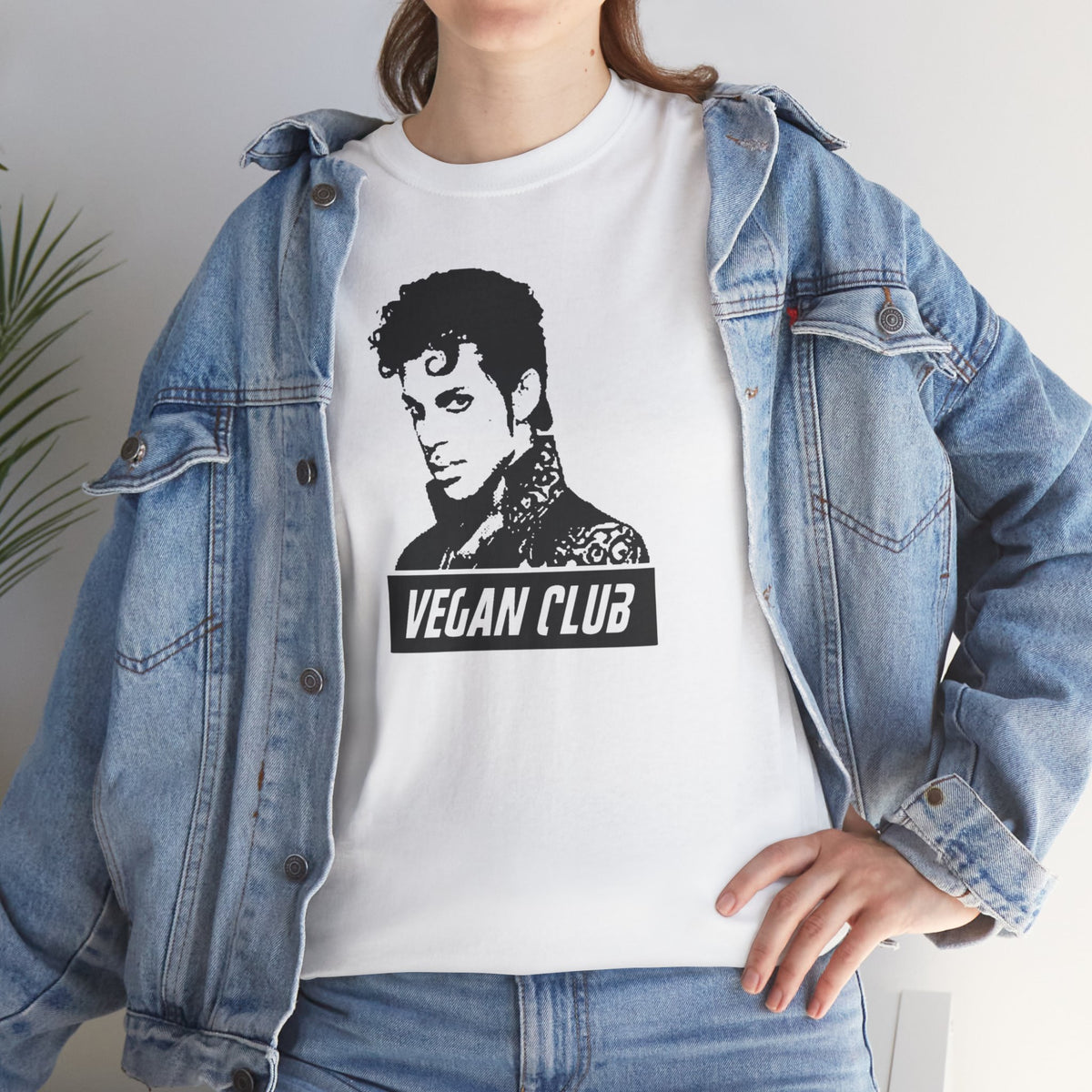 Vegan Club T-shirt Featuring Prince - Unisex Heavy Cotton Tee