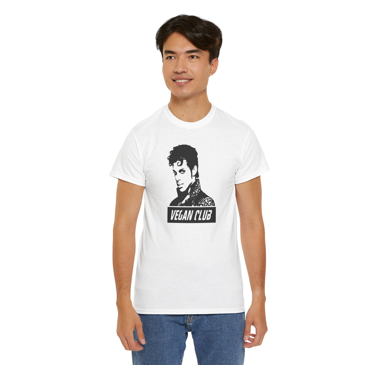 Vegan Club T-shirt Featuring Prince - Unisex Heavy Cotton Tee