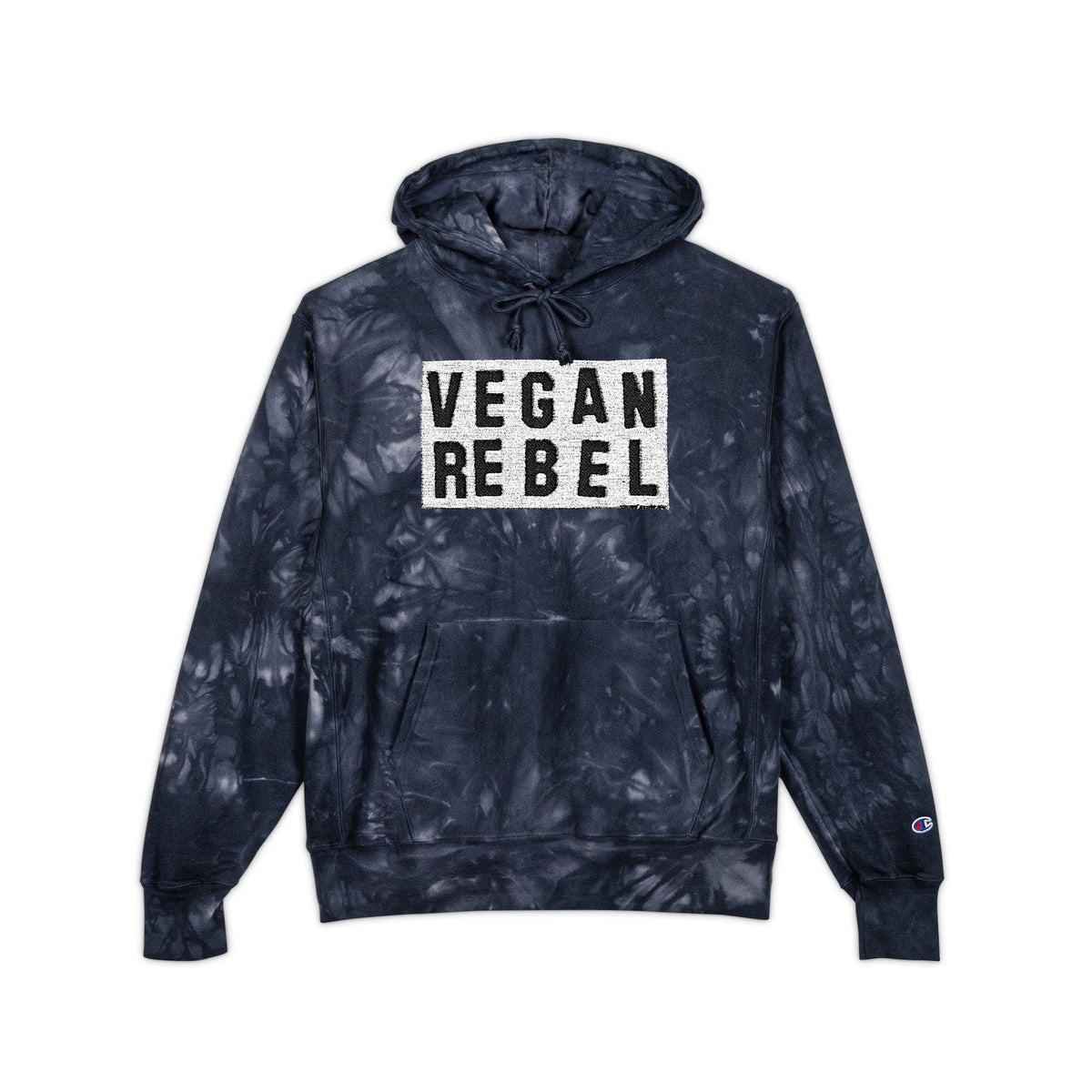 Vegan Rebel Hoodie – Embroidered Tie-Dye Sweatshirt