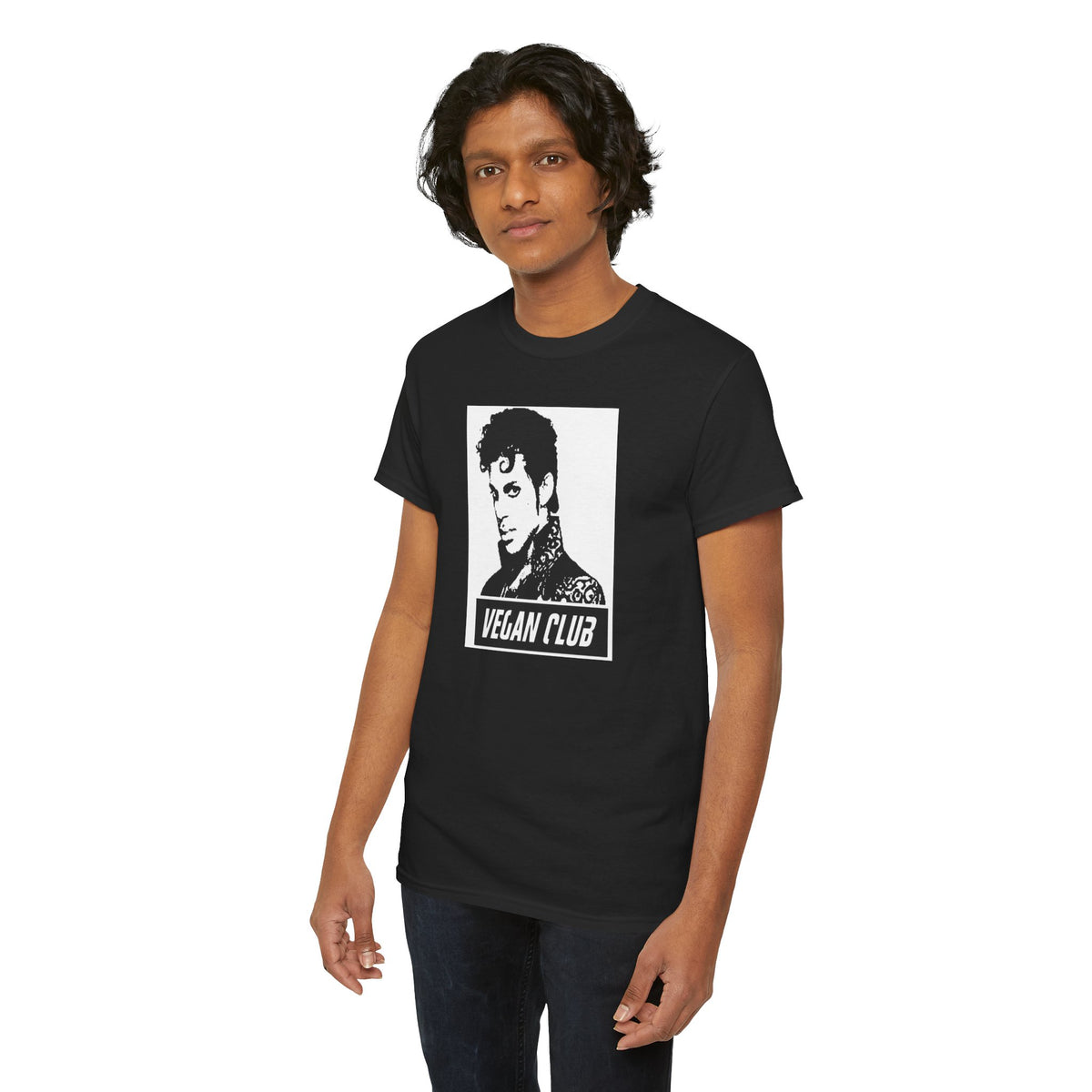 Vegan Club T-shirt Featuring Prince - Unisex Heavy Cotton Tee