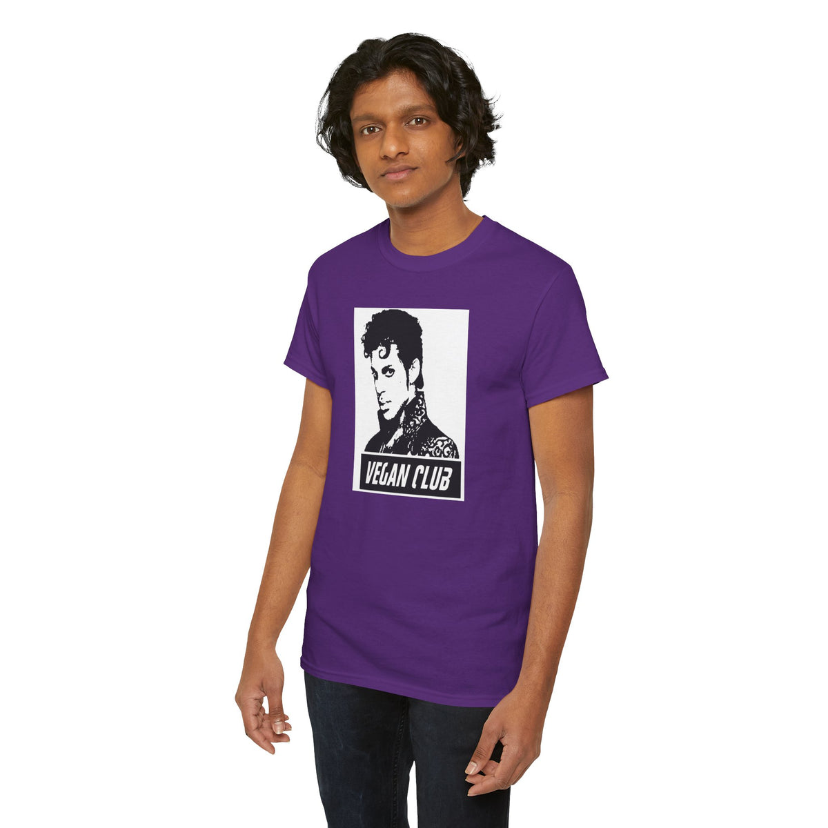 Vegan Club T-shirt Featuring Prince - Unisex Heavy Cotton Tee