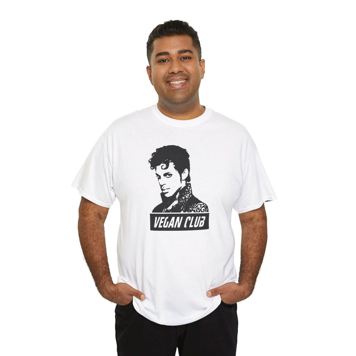 Vegan Club T-shirt Featuring Prince - Unisex Heavy Cotton Tee