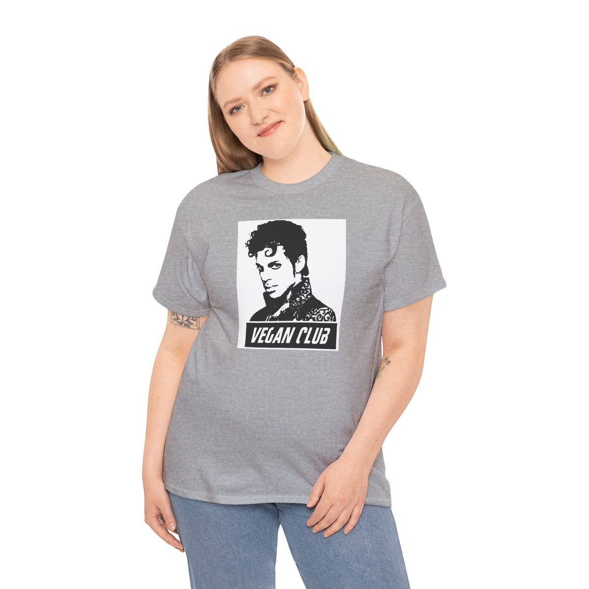 Vegan Club T-shirt Featuring Prince - Unisex Heavy Cotton Tee