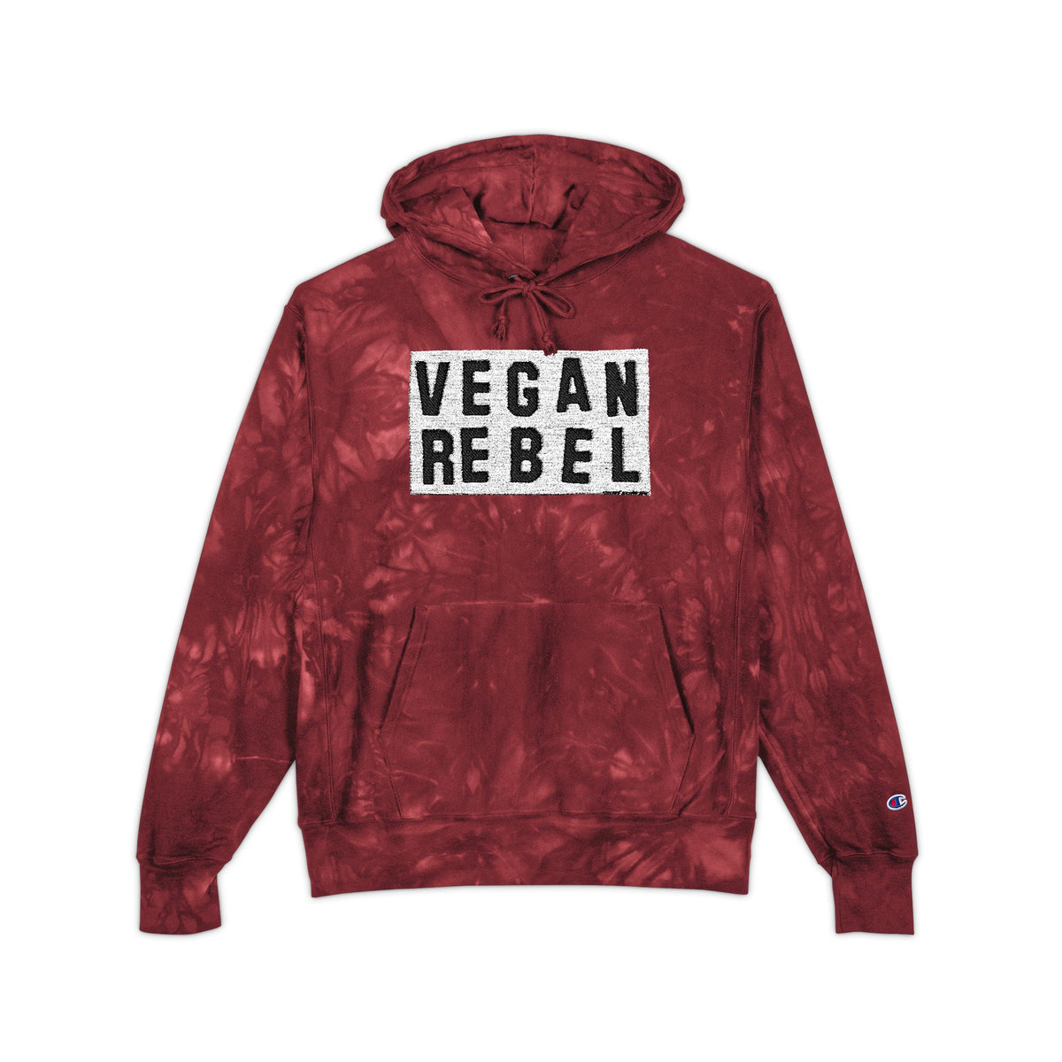 Vegan Rebel Hoodie – Embroidered Tie-Dye Sweatshirt