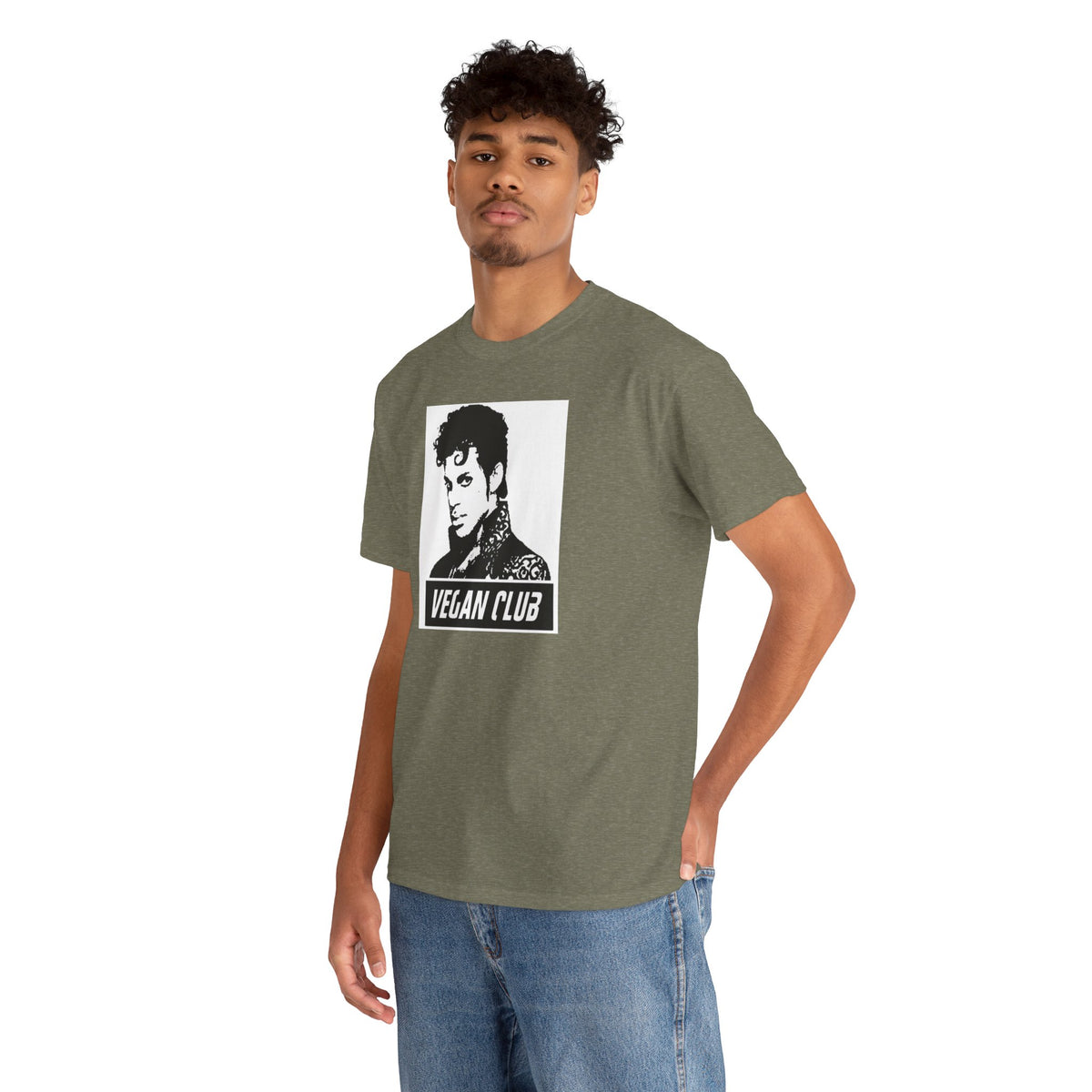 Vegan Club T-shirt Featuring Prince - Unisex Heavy Cotton Tee