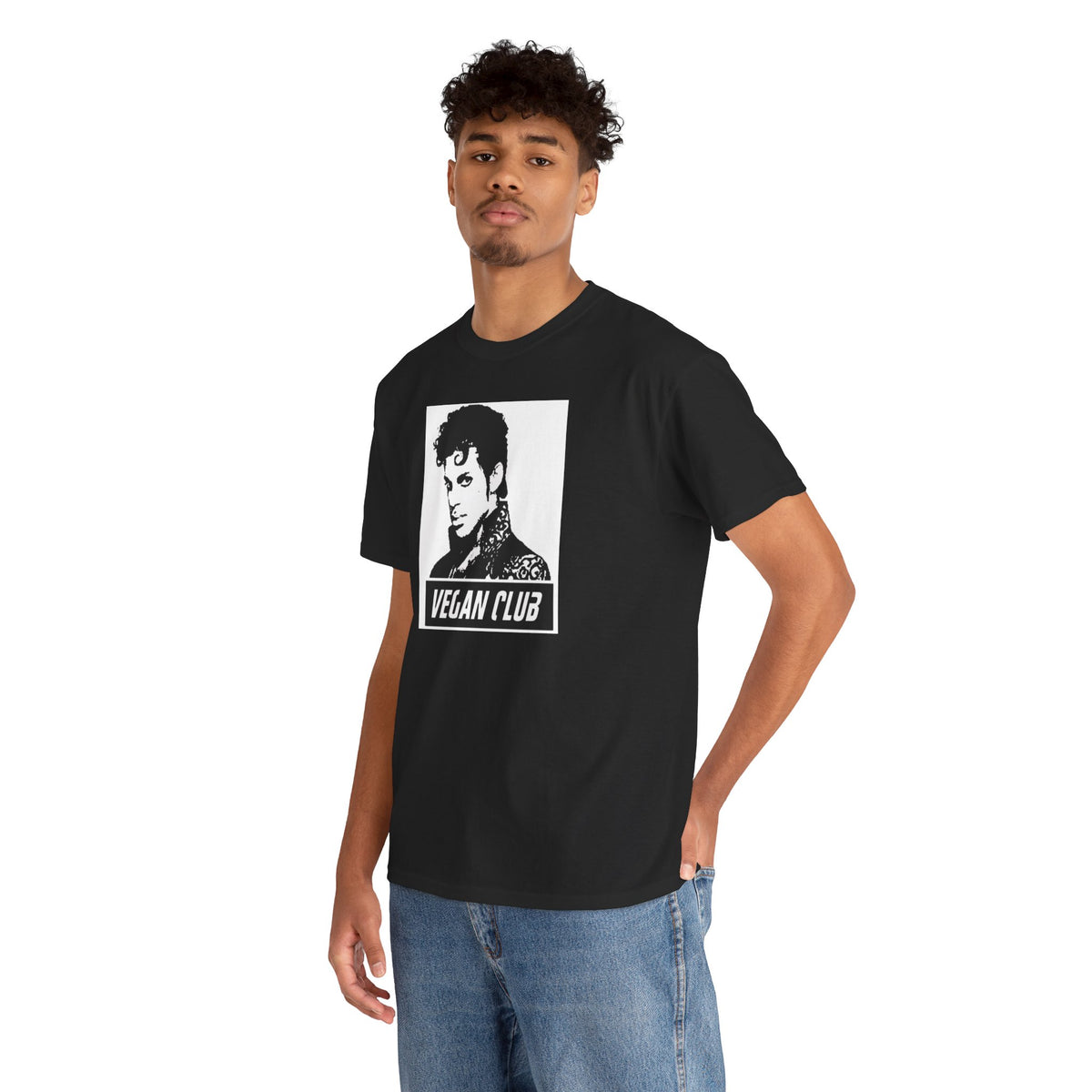 Vegan Club T-shirt Featuring Prince - Unisex Heavy Cotton Tee