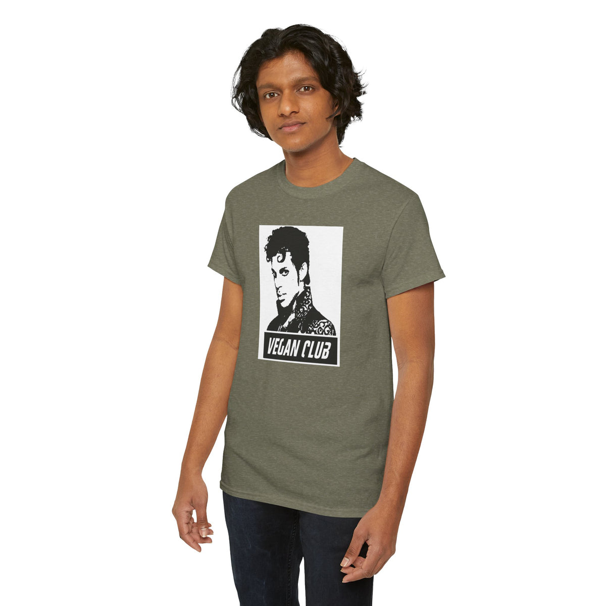 Vegan Club T-shirt Featuring Prince - Unisex Heavy Cotton Tee