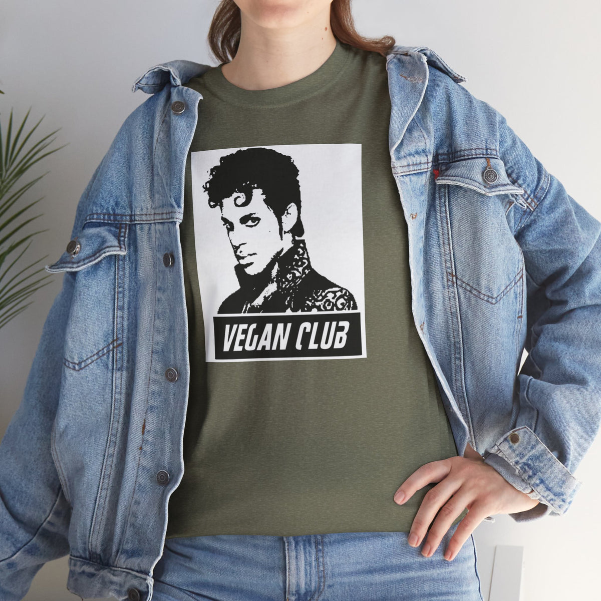 Vegan Club T-shirt Featuring Prince - Unisex Heavy Cotton Tee