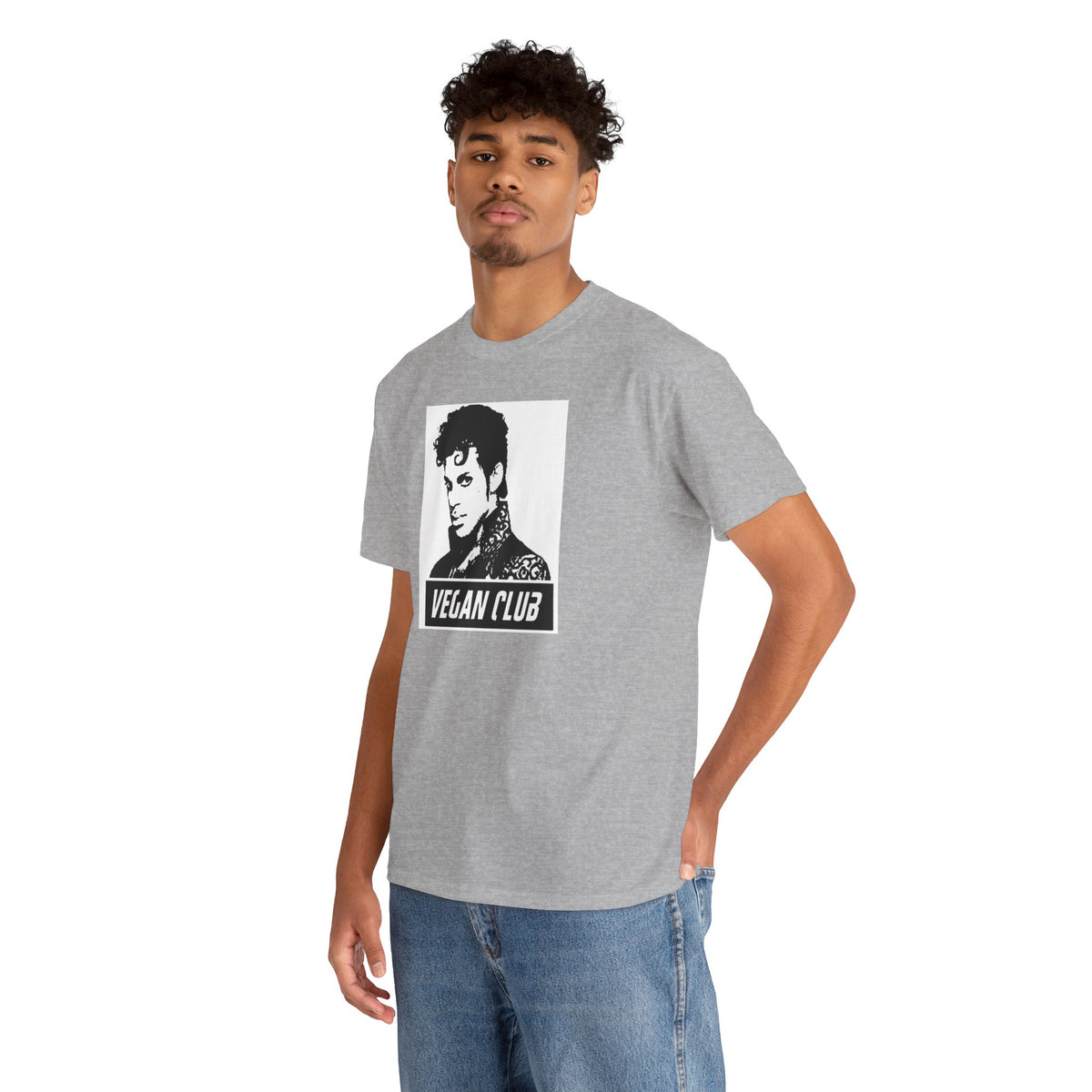 Vegan Club T-shirt Featuring Prince - Unisex Heavy Cotton Tee