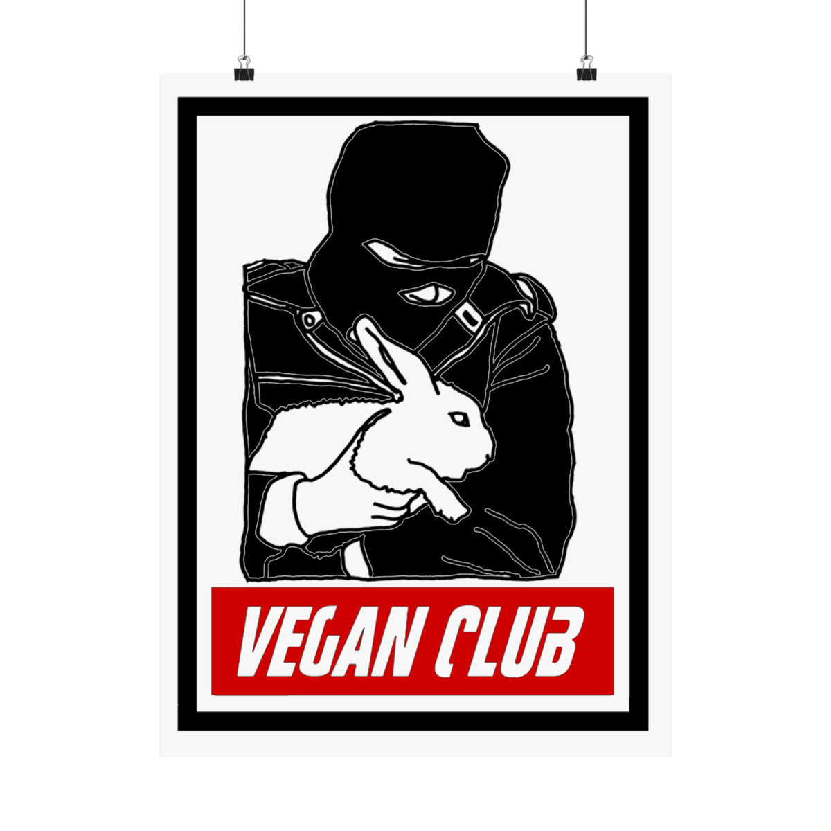 NewsPrint Poster Vegan Club feat. ALF Rabbit Rescue Animal Liberation Front