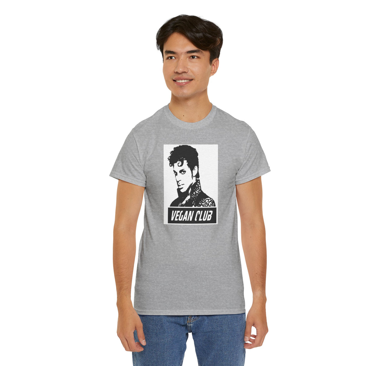 Vegan Club T-shirt Featuring Prince - Unisex Heavy Cotton Tee