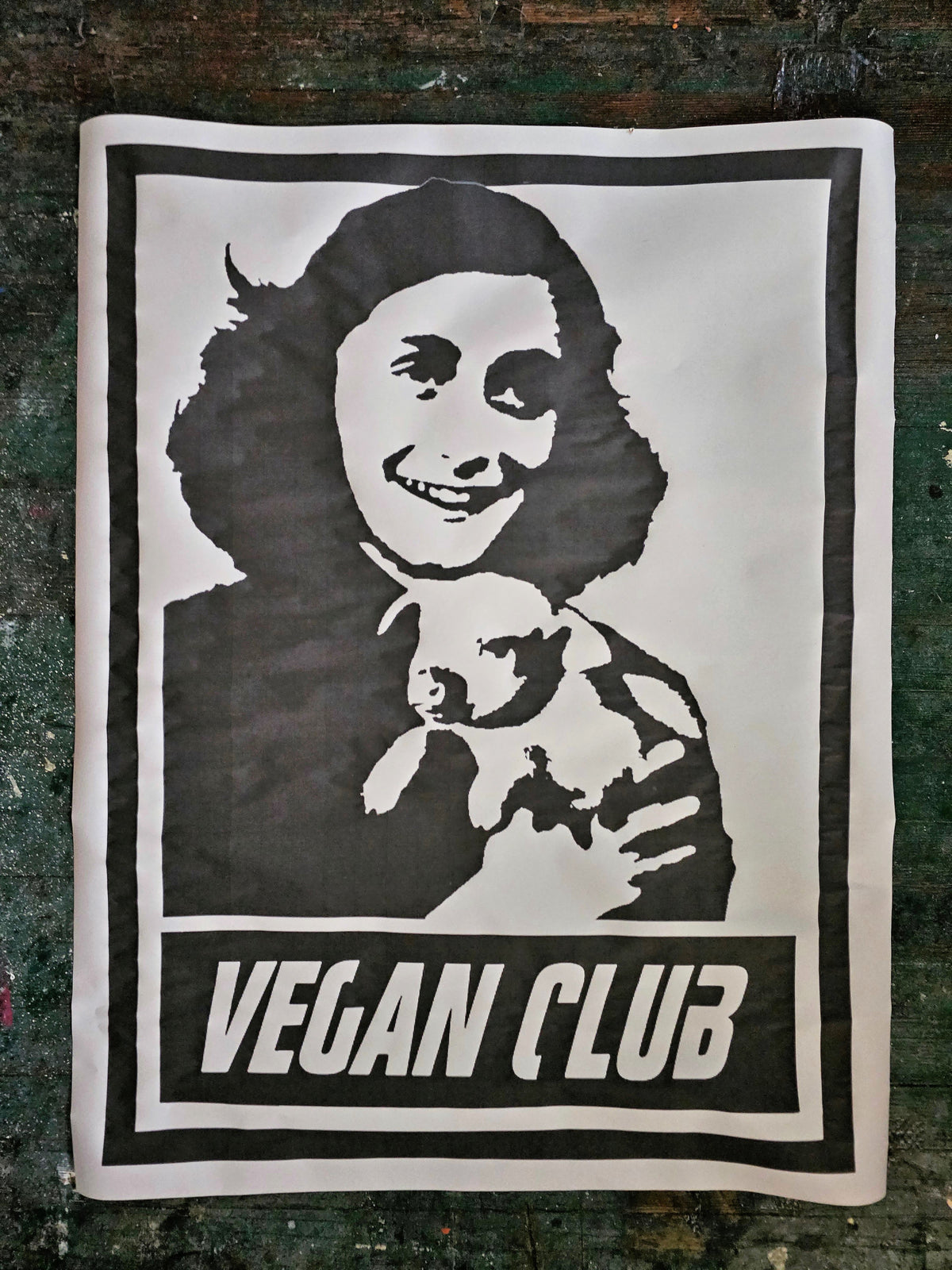 NewsPrint Poster Vegan Club feat. Anna Frank