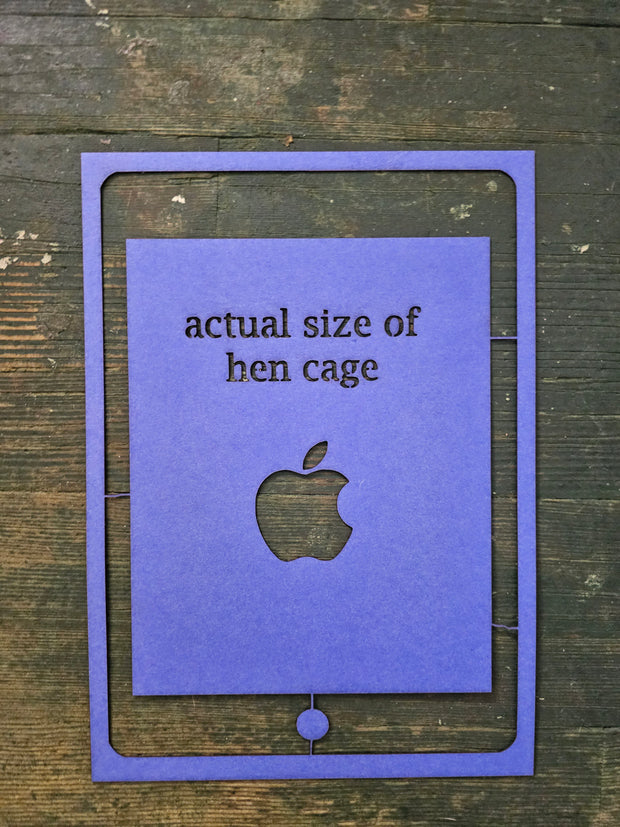 Actual Size of Hen Cage iPad Street Stencil