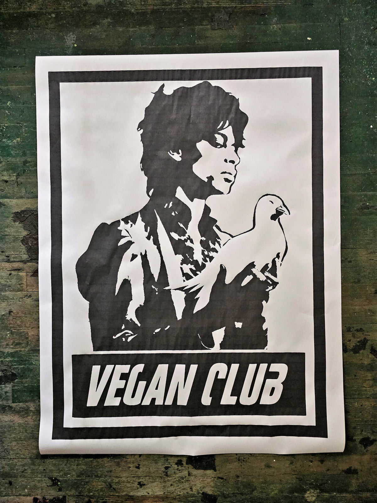 NewsPrint Poster Vegan Club Prince with Dove
