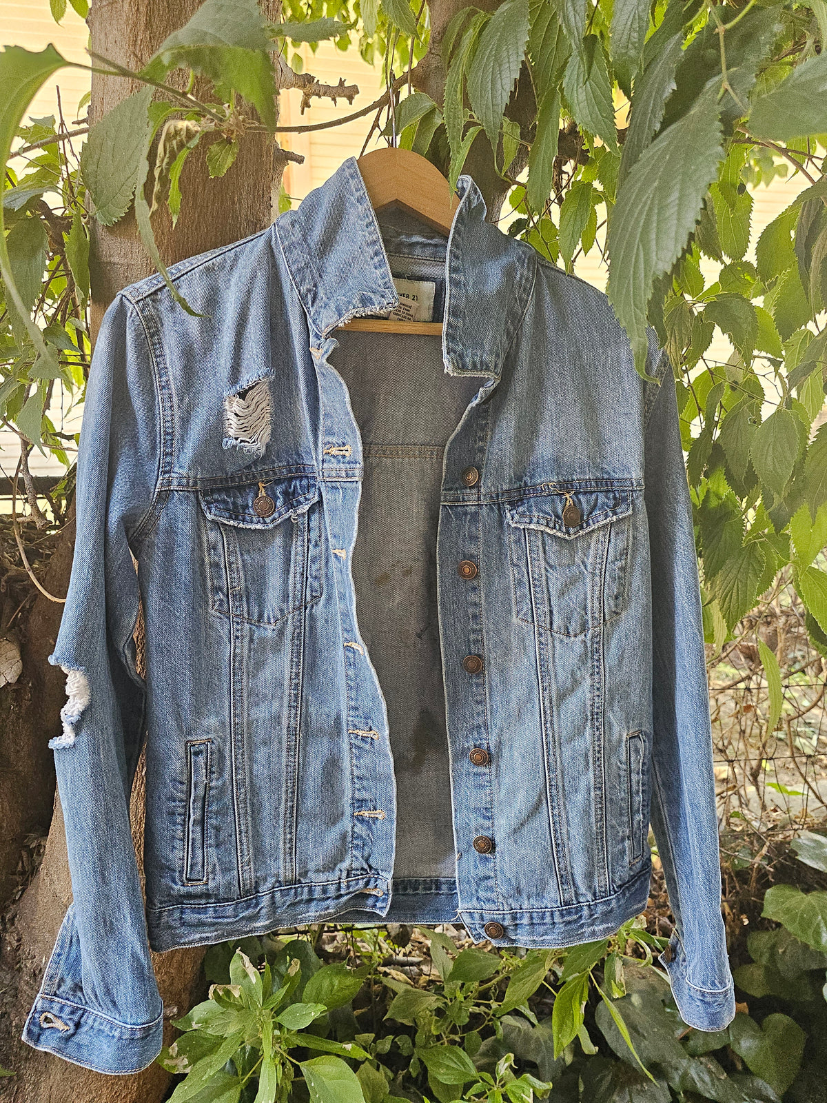 SOLD - Brandi Jae Collab Jean Jacket feat a Baby Cow with Tag