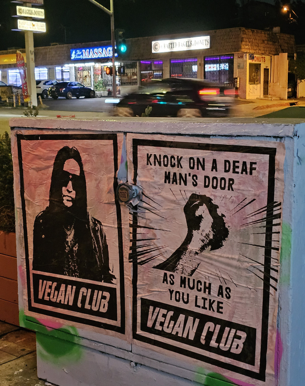 NewsPrint Poster Vegan Club Knock all you want on a Deaf man's door