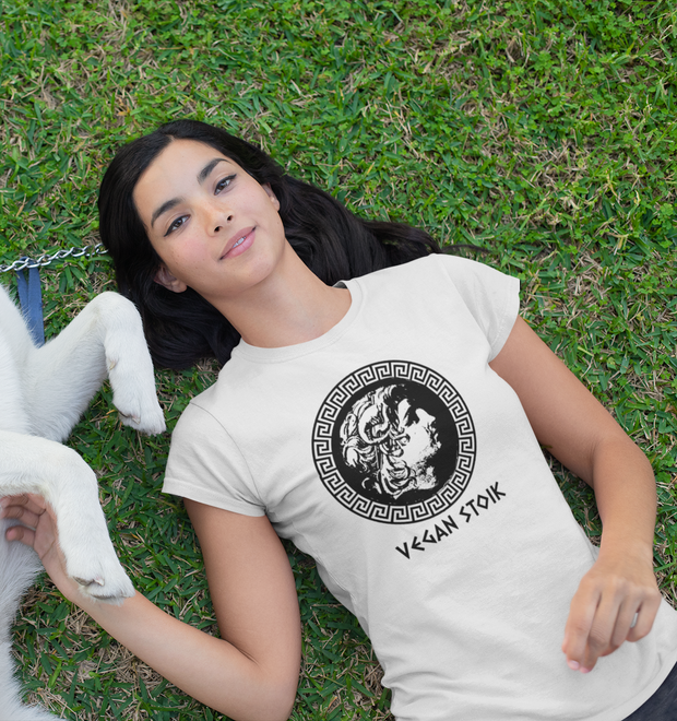 Unisex T-Shirt "Vegan Stoik", Ancient Wisdom, Modern Compassion - Stoic Forever