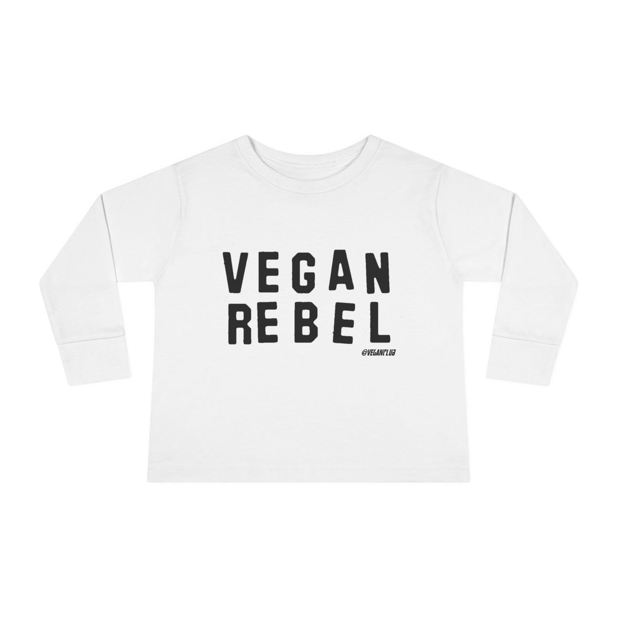 Toddler Long Sleeve Tee — "Vegan Rebel" Kids Shirt (White)