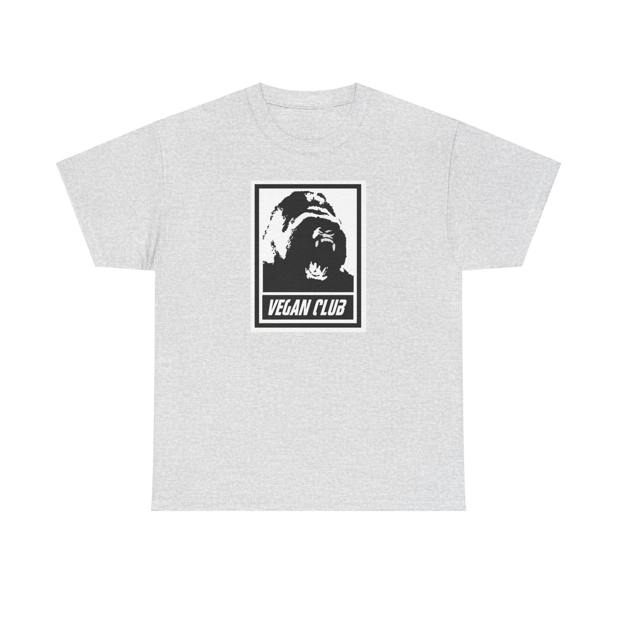 Vegan Club T-shirt Featuring a Gorilla - Unisex Heavy Cotton Tee