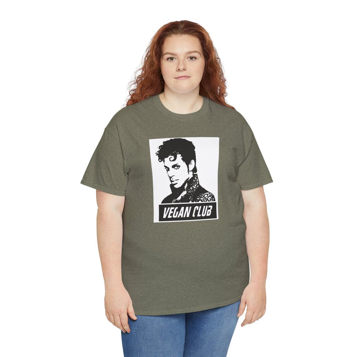 Vegan Club T-shirt Featuring Prince - Unisex Heavy Cotton Tee