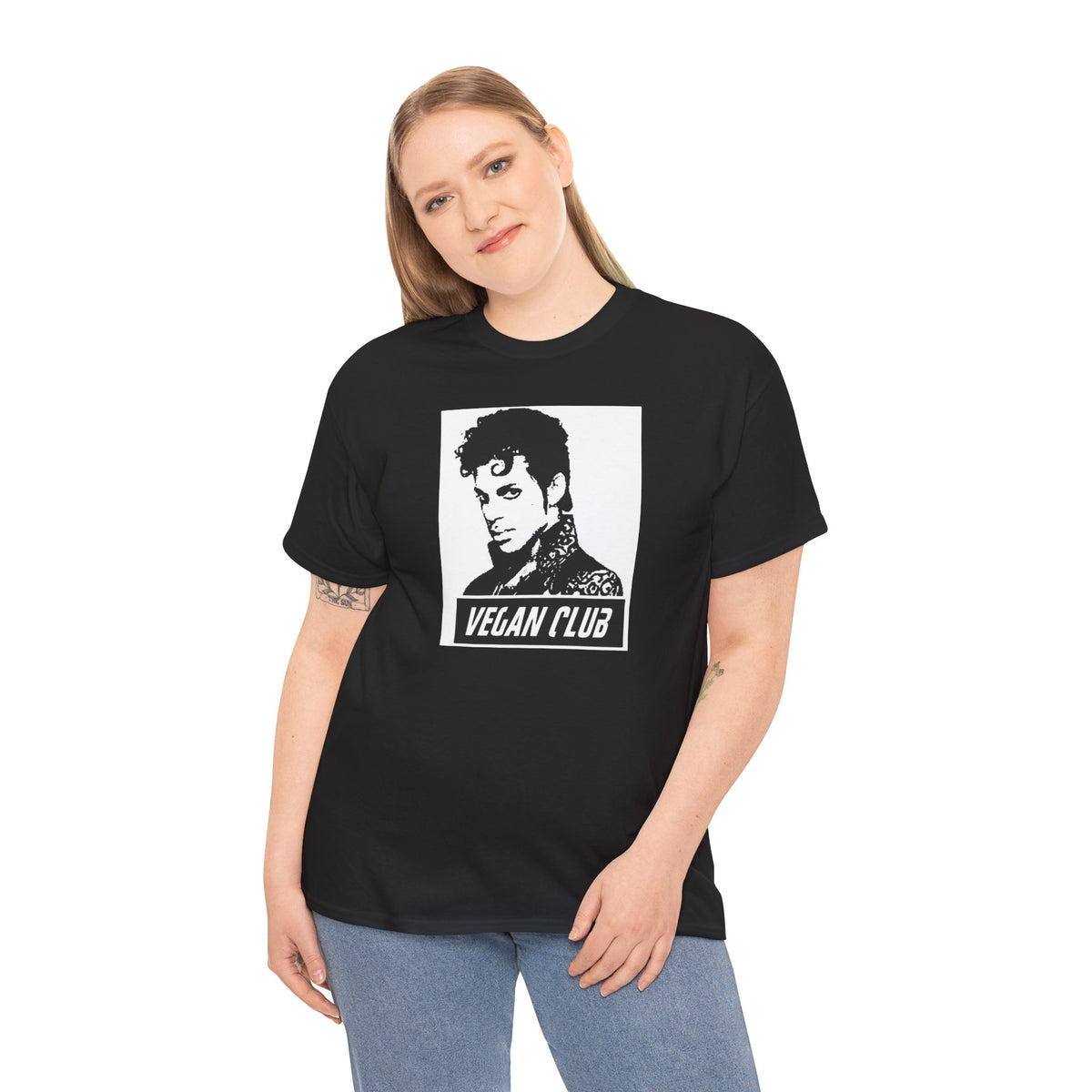 Vegan Club T-shirt Featuring Prince - Unisex Heavy Cotton Tee