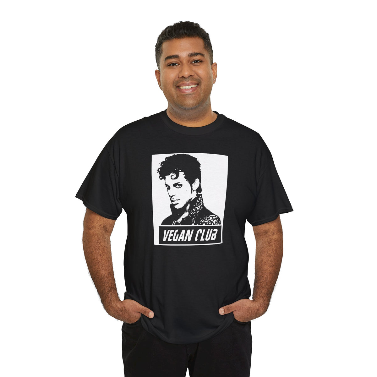 Vegan Club T-shirt Featuring Prince - Unisex Heavy Cotton Tee