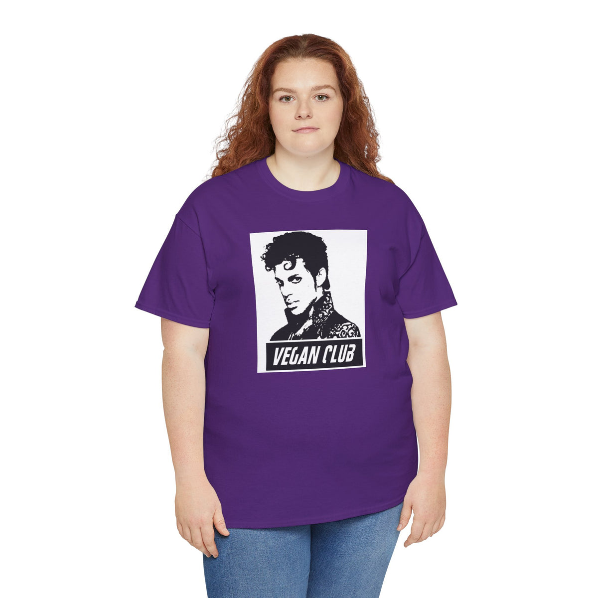 Vegan Club T-shirt Featuring Prince - Unisex Heavy Cotton Tee