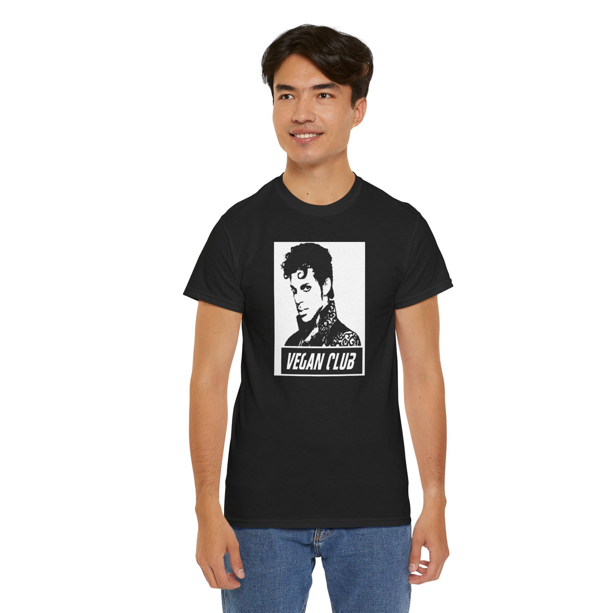 Vegan Club T-shirt Featuring Prince - Unisex Heavy Cotton Tee