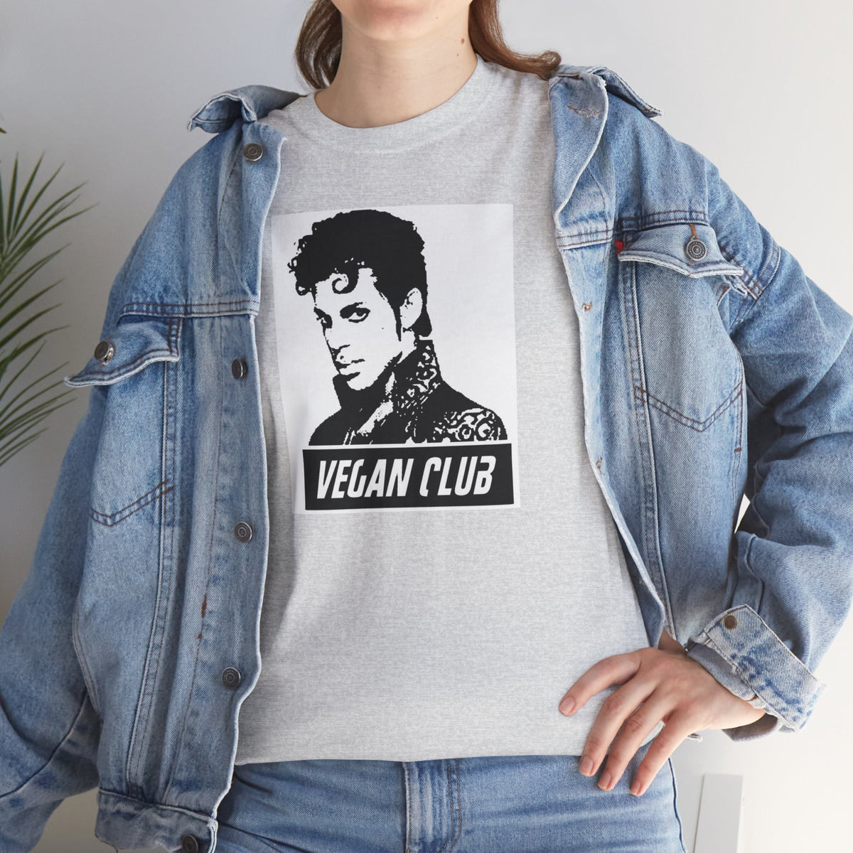 Vegan Club T-shirt Featuring Prince - Unisex Heavy Cotton Tee