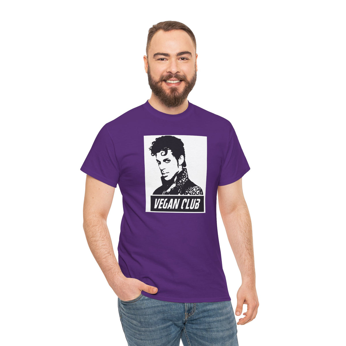 Vegan Club T-shirt Featuring Prince - Unisex Heavy Cotton Tee