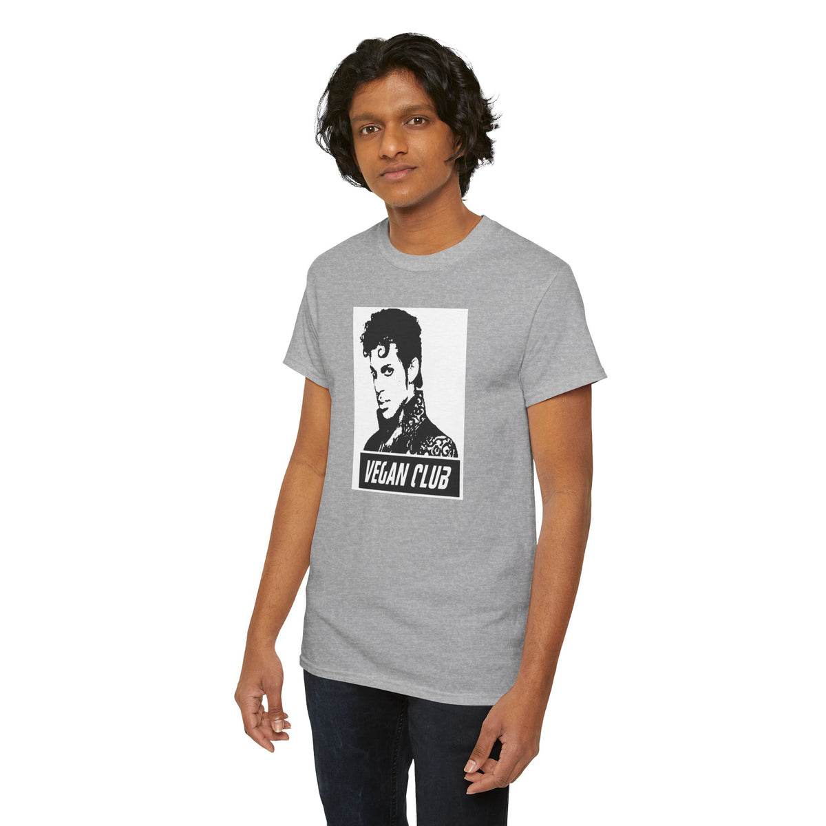 Vegan Club T-shirt Featuring Prince - Unisex Heavy Cotton Tee