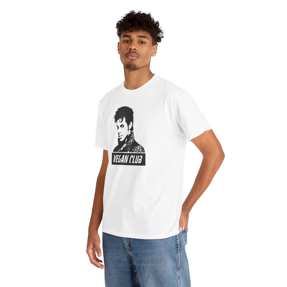 Vegan Club T-shirt Featuring Prince - Unisex Heavy Cotton Tee