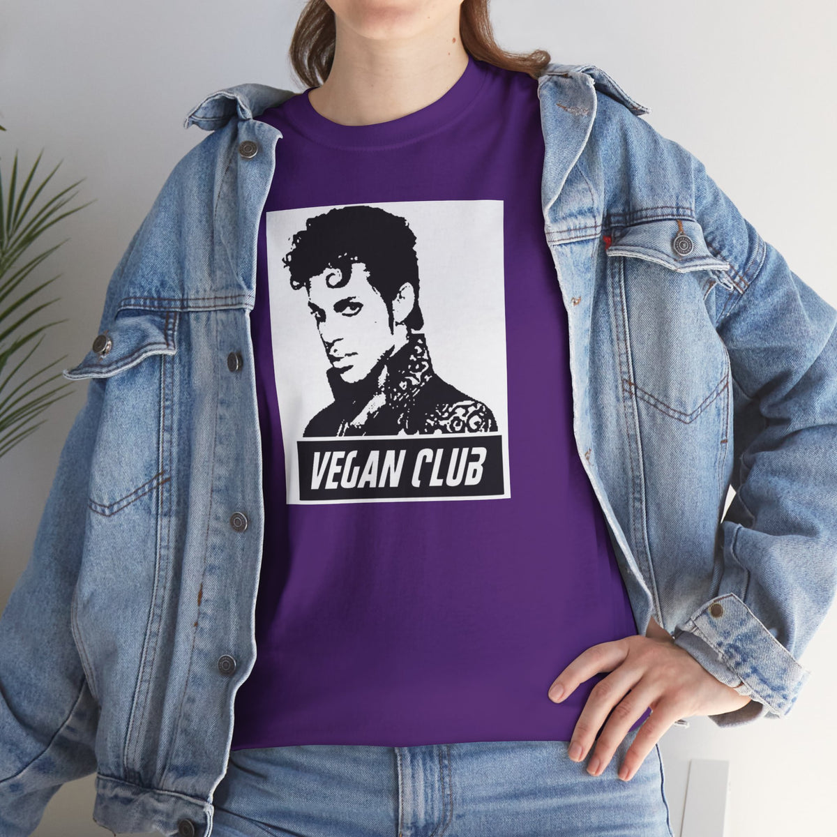 Vegan Club T-shirt Featuring Prince - Unisex Heavy Cotton Tee